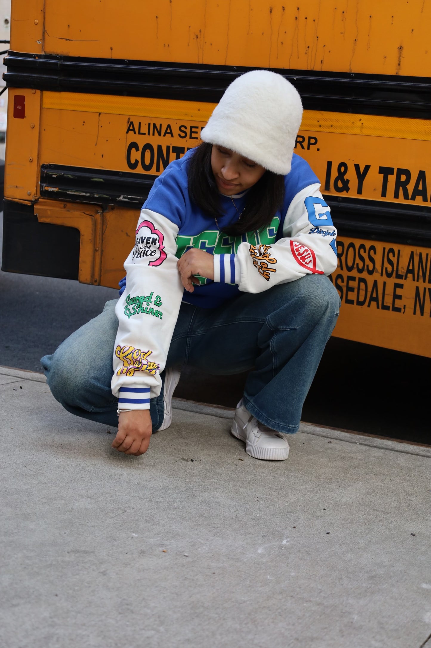 Jesus Made Me Cool – Oversized Varsity Crewneck